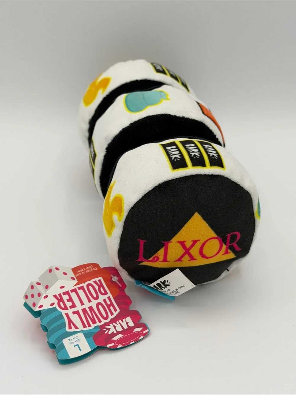 Bark Howly Roller Plush Toy - White, Black & Yellow Accents